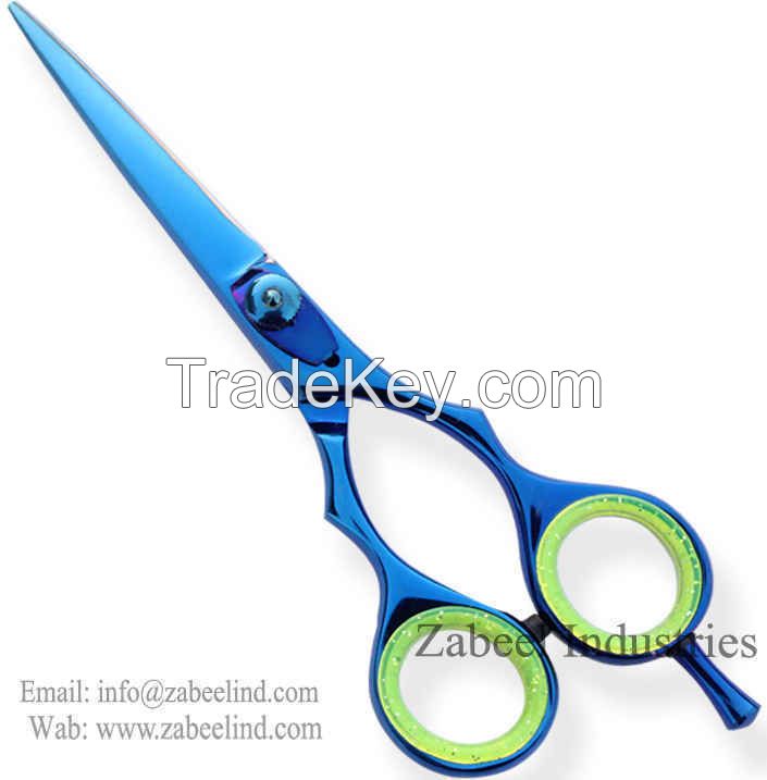 Professional Titanium Blue Colored Professional Hairdressing Scissors By Zabeel Industries