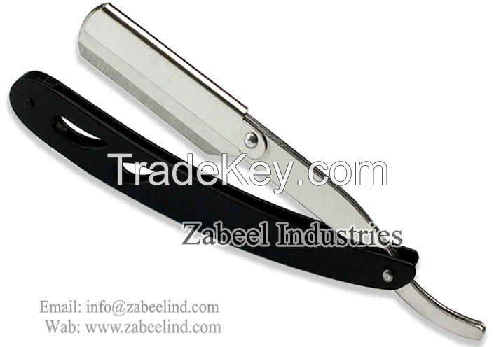 Professional Barber Straight Cut Throat Silver & Black Shaving Razors / Replaceable Blade Straight Razor By Zabeel Industries