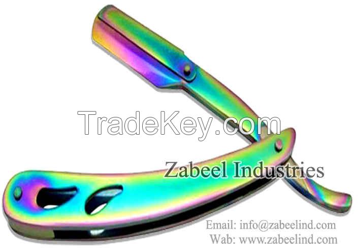 Professional Barber Straight Cut Throat Multi Colors Shaving Razors / Replaceable Blade Straight Razor By Zabeel Industries