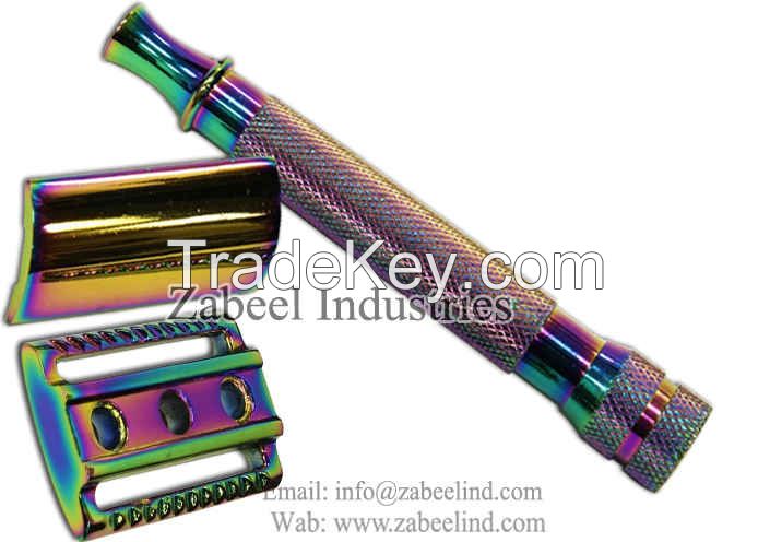 Stainless Steel Handle Titanium MultiColor Shaving Razer By Zabeel Industries