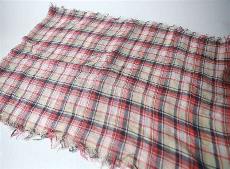 Japanese checked 100% cotton scarf