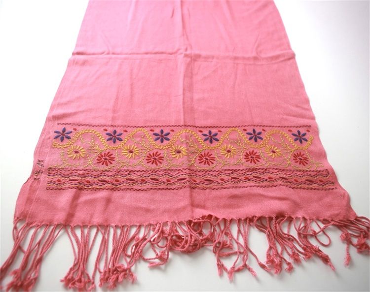 embroidered viscose scarf