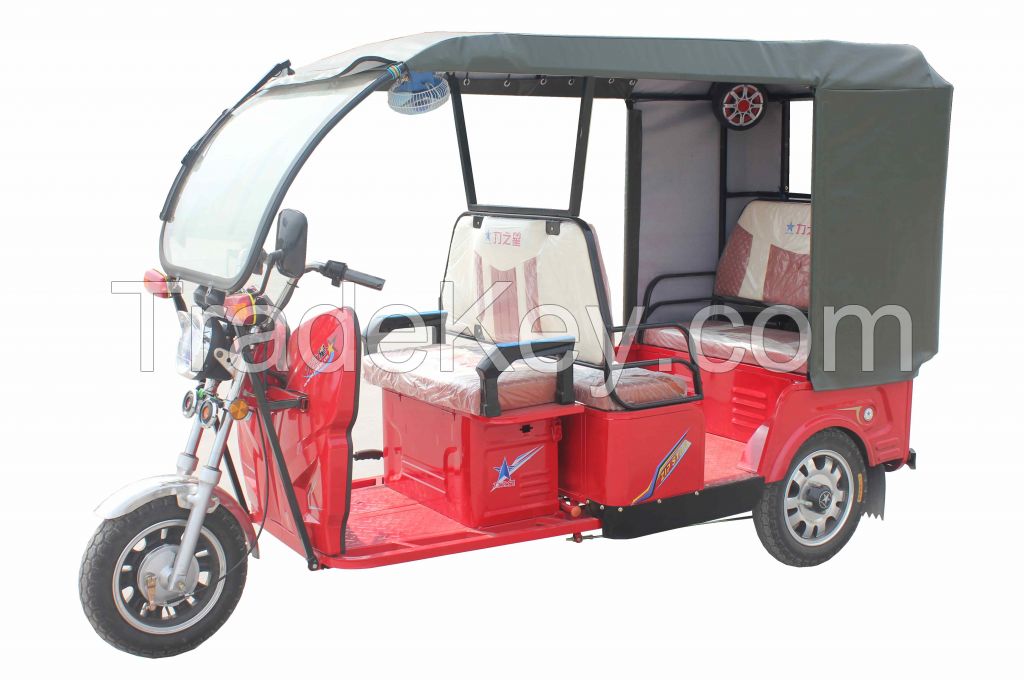 48V1000W Electric Tricycle For Passenger With Roof