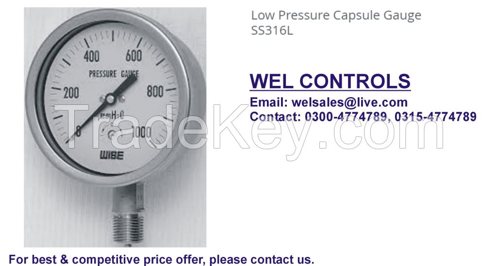 Low Pressure Capsule Gauge SS316L