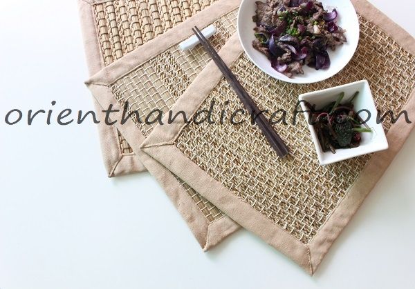 Vietnam seagrass-canvas plate mat