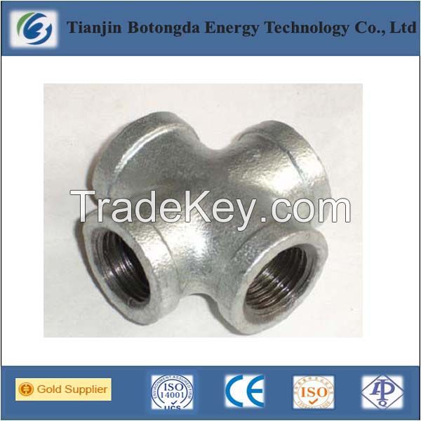 Stainless steel four way pipe tee