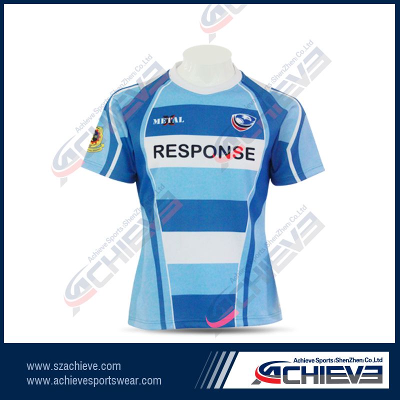 Coolmax Polyester Sulimation Printing Men's Rugby Jerseys