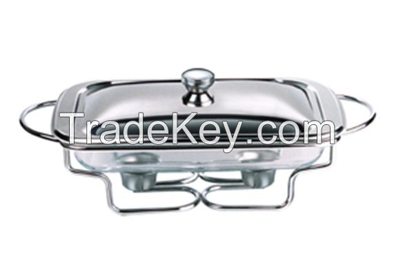 Chafing Dish in pyrex Glass Pan / in Stainlees steel Pan