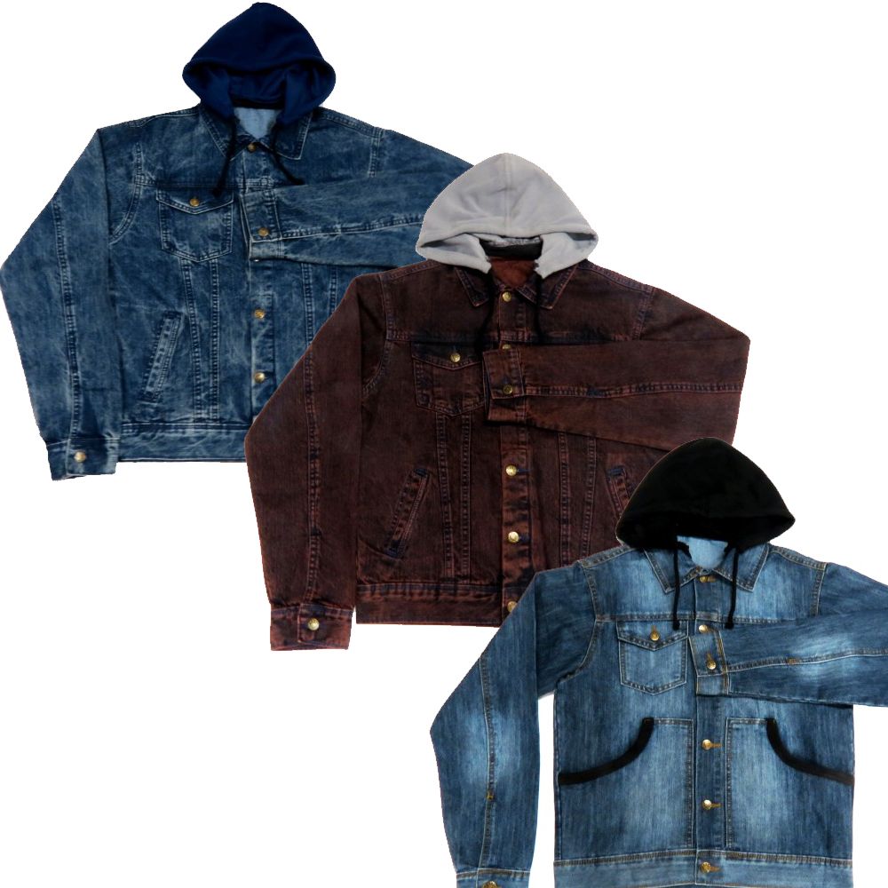 Brand New High Quality Men's Denim Hooded Jackets - - UK SELLER
