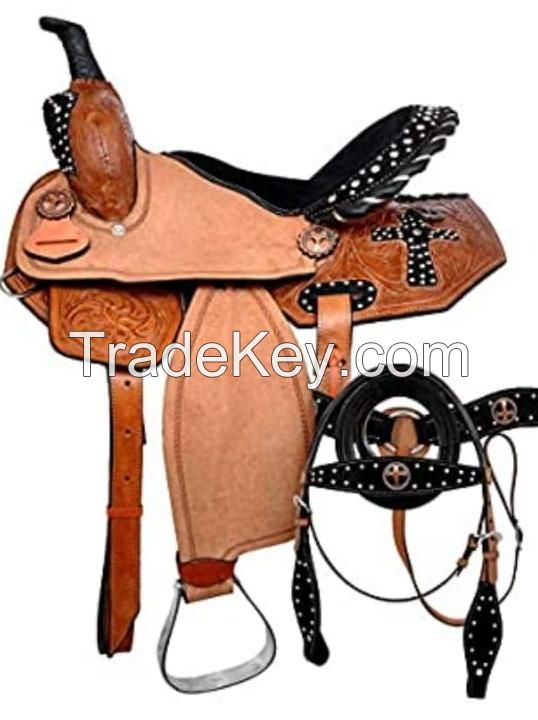 western leather saddle with KIT BROWN size 15 16 17 18 BLACK