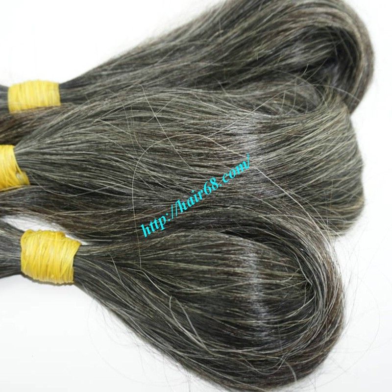 Bulk Straight, wave Gray virgin hair Full cutile