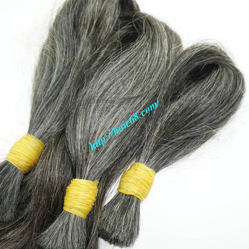 Bulk Straight, wave Gray virgin remy hair 100g/pcs