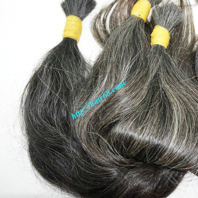 Bulk Straight, wave Gray human hair 100g/pcs