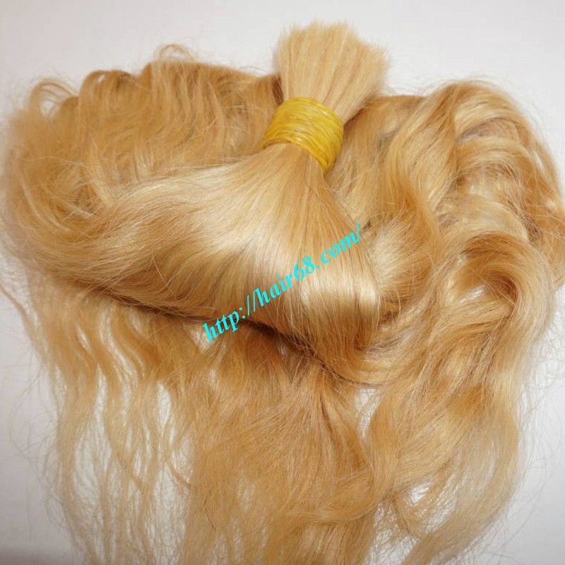 Bulk Straight, wave Blonde human hair remy Full size