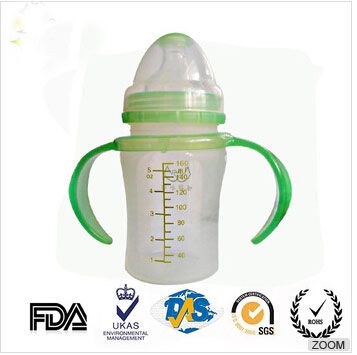 Hot sale FDA Silicone baby feeding bottle
