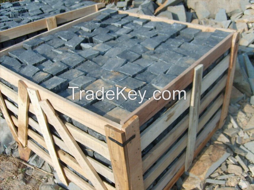 Black basalt  Cubestone and Cobblestone for Paving