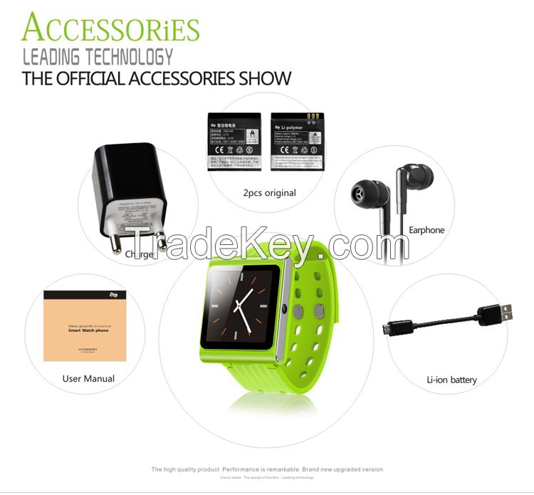 2014 best selling quad band bluetooth dialer GSM bluetooth android smart watch with mobile phone function