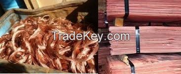 Copper cathode and scrap copper wires for sale