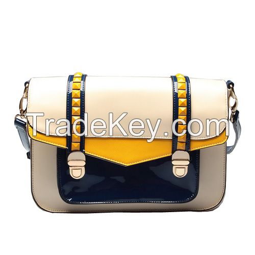 2018 Fashion Faux Leather Messenger Bag with colors design
