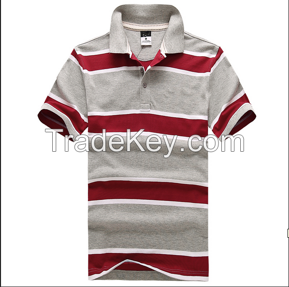 Combed Cotton Wide Stripe Polo T Shirt Polo