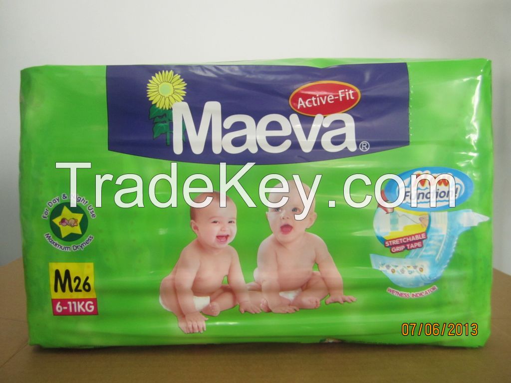 High quality stretchable tape baby diapers