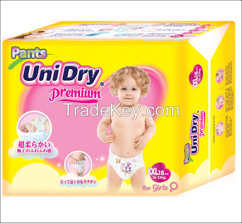 PREMIUM BABY PULL PANT UNIDRY, MAXIMUM ABSORBENCY, SUPER SOFT BACKSHEET COMPETITIVE PRICE MADE IN VIETNAM