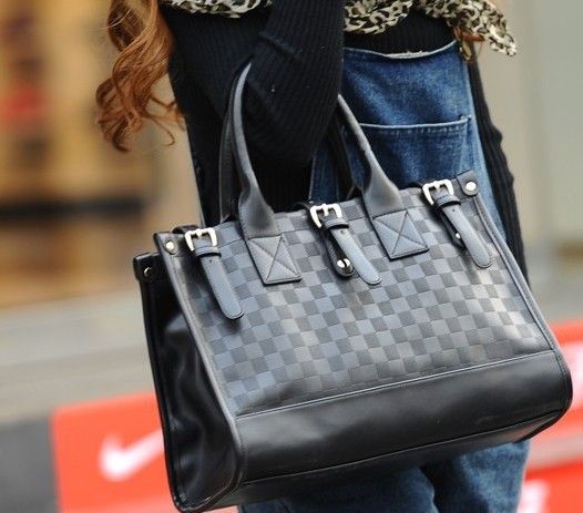 black leather tote bag with many colors for choosing