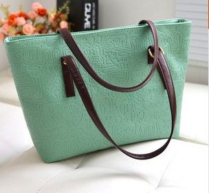 light green leather handbag with many colors for choosing