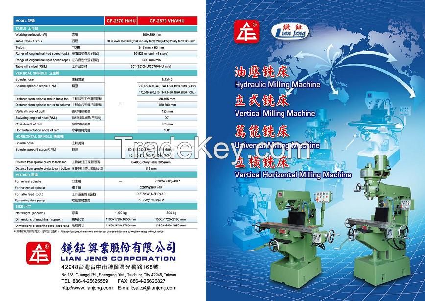 Vertical horizontal milling machine