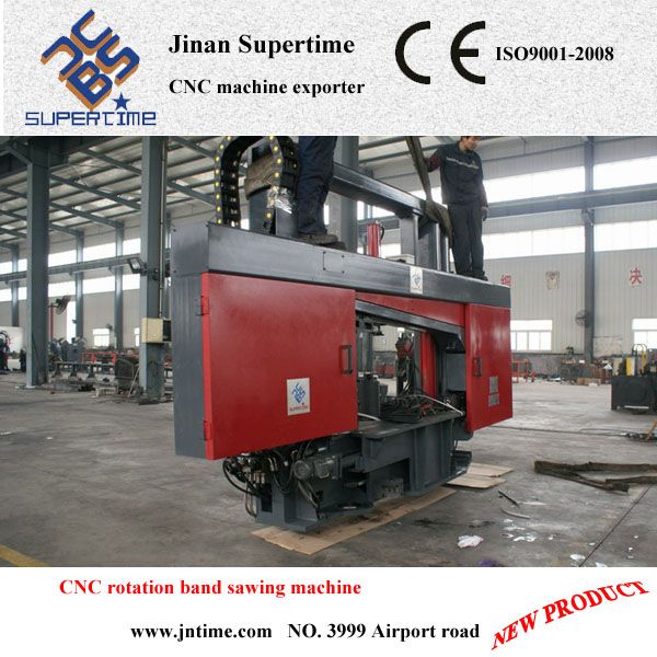 45 Degree H beam CNC rotation band sawing machine