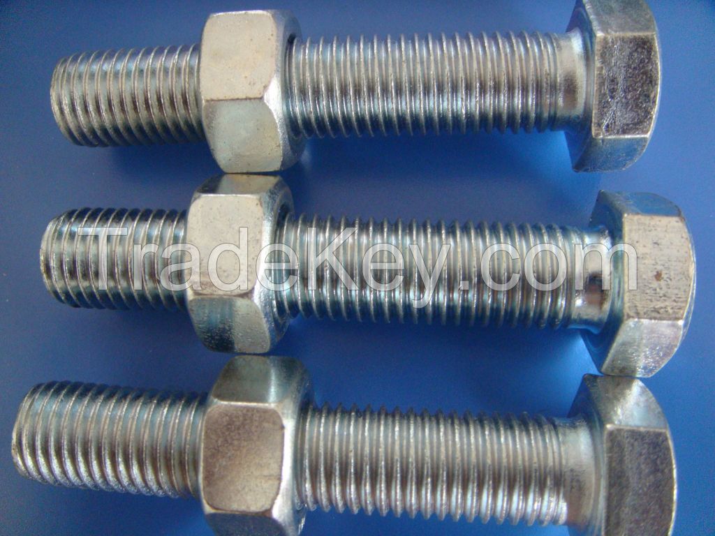 Electrical Galvanised Hex Bolt Din933 full Thread carbon steel fastener