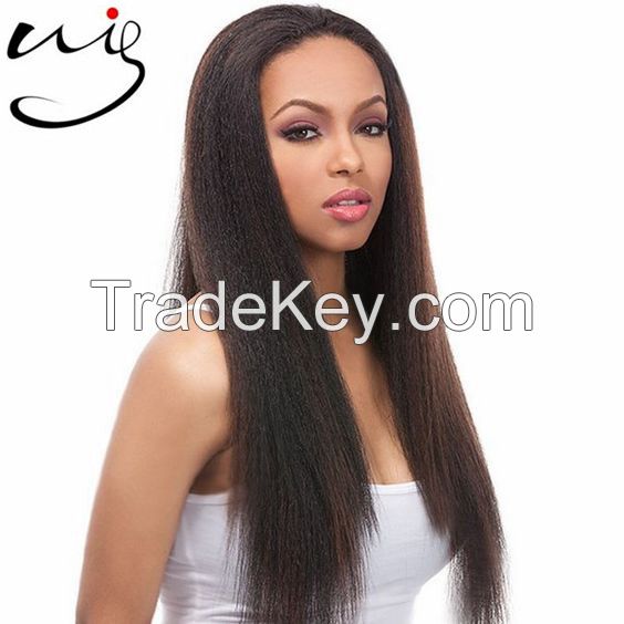 factory vendor cheap top quality hot selling virgin human hair lace wigs , kinky straight beauty natural full lace wig for black women , lace front wig