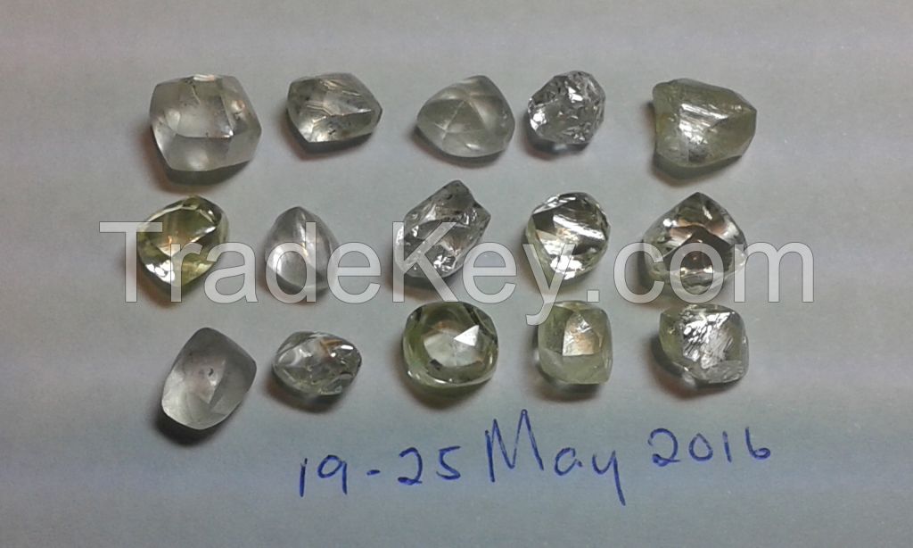 Rough natural diamonds on offer