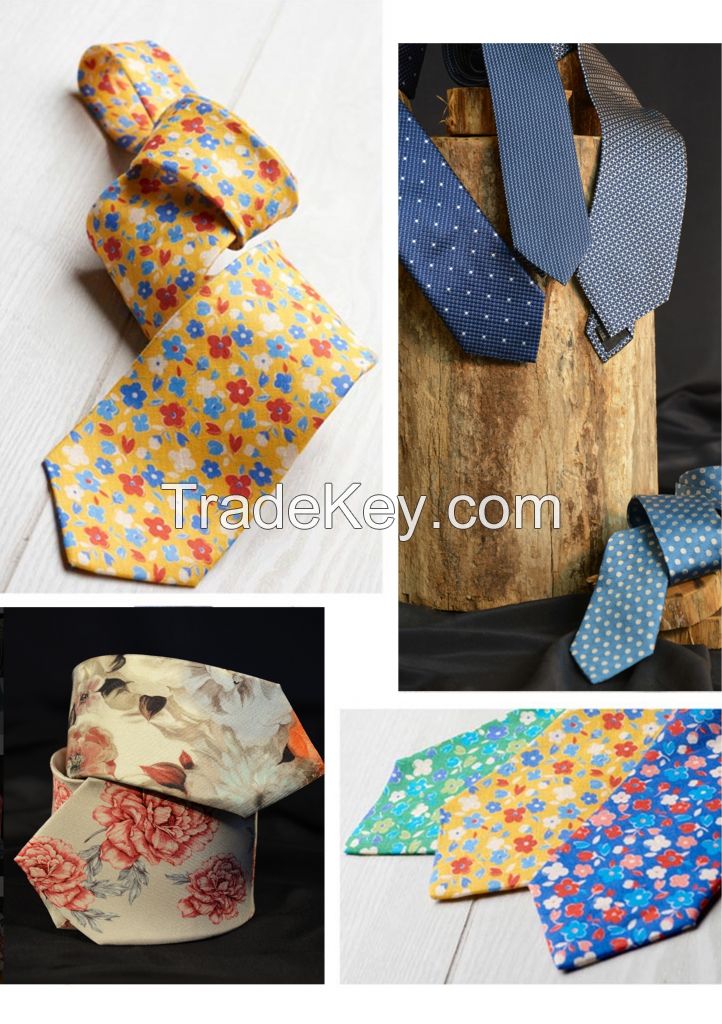 100% Silk Printed Twill Ties Made In Italy