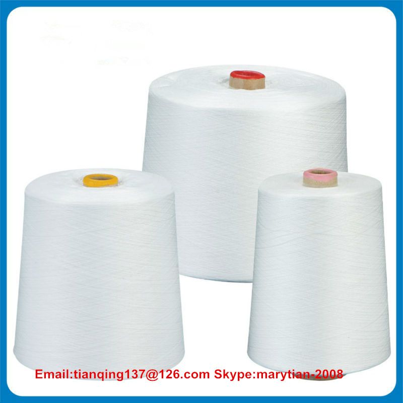 Spun polyester yarn 20s/2/3 30s/2/3 40s/2/3 50s/2/3 raw/optical/bleach white