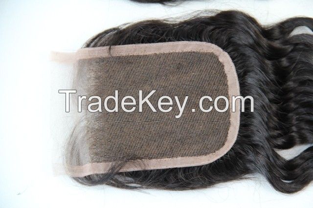 human hair top closure 4inch x 4inch