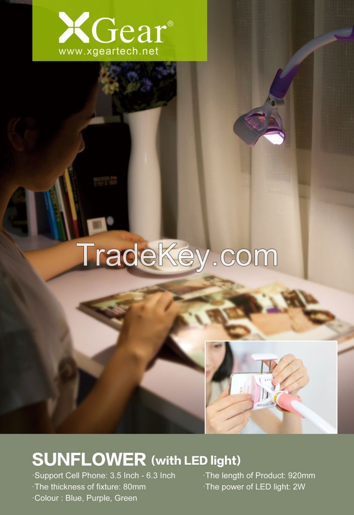 Smart Phone Mount with LED Lamp