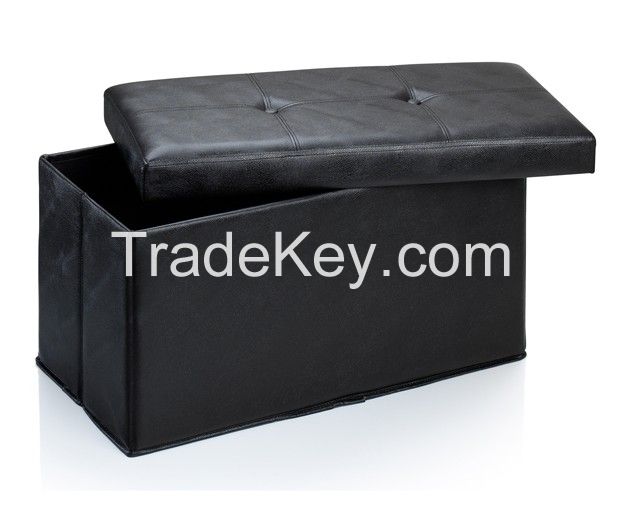 Folding storage ottoman, foldable storage double ottoman