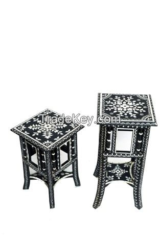 wooden painted black stool small  and medium