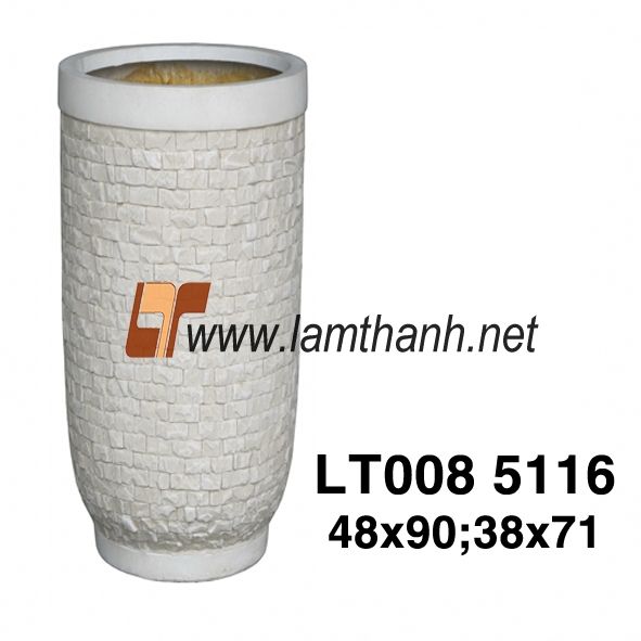 Tall White Poly Tile Vase