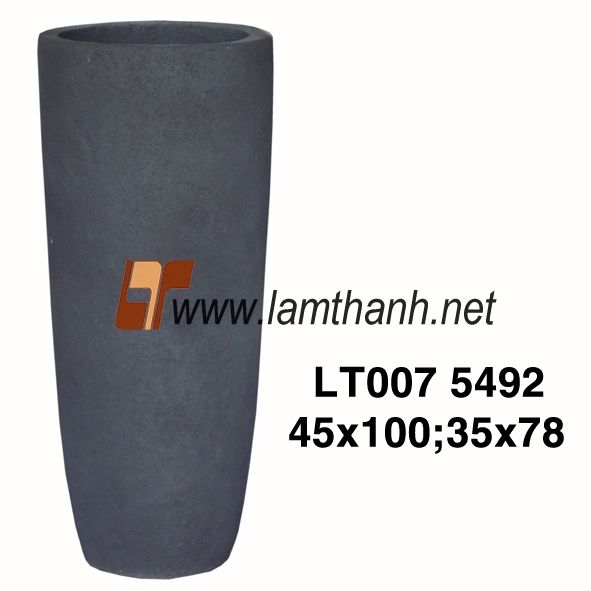 Black Stone Cement Tall Decorative Vase