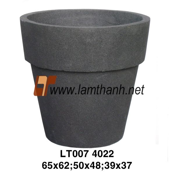 Black Lite Stone Flower Pot