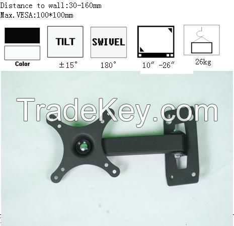 Swivel and tilt LCD/LED  wall mount bracket for 10-26