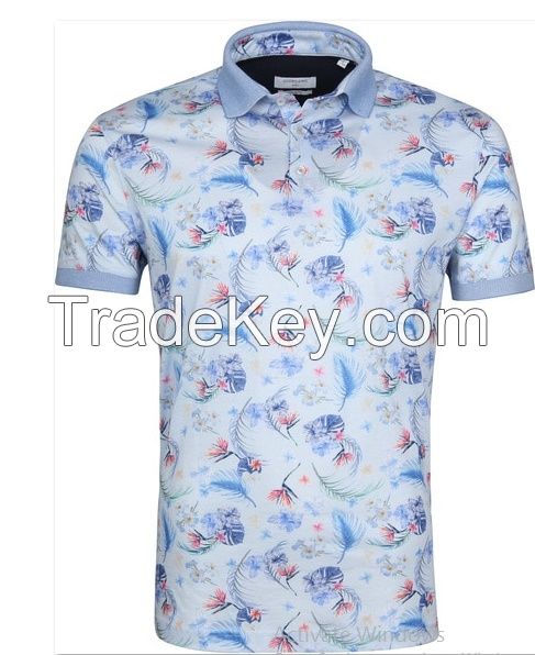 Blue flowers Polo shirts