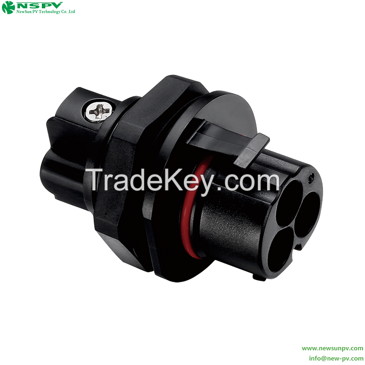 Solar AC Connector 500VAC 3Pins Inverter Connector Panel Male Type Waterproof PV AC Connector