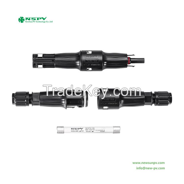 Photovoltaic Fuse Connectors Waterproof Solar Connector With Inline Fuse