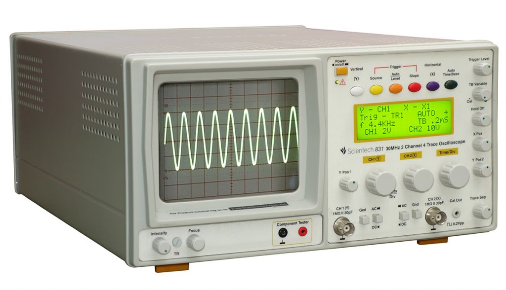 Scientech 831 - 30 MHz 2 Channel 4 Trace Digital Readout Oscilloscope