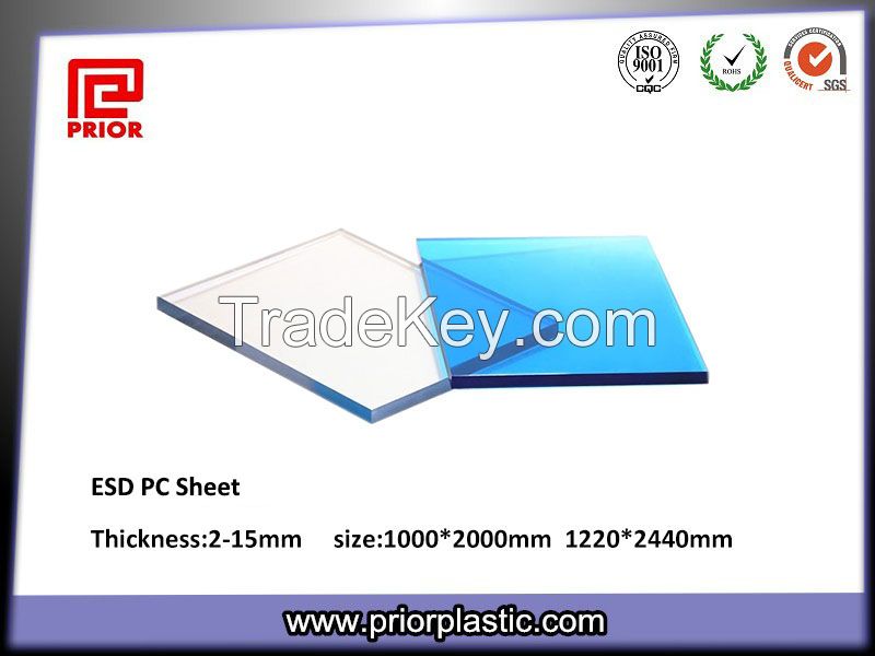 ESD transparent Polycarbonate Sheet with 5mmx4ftx8ft for LCD Dust-Free Workshop