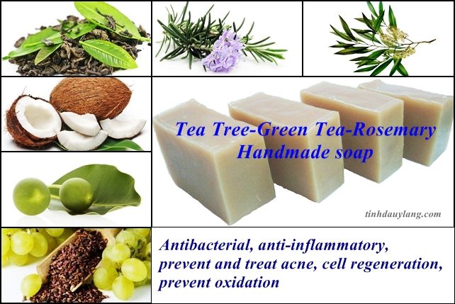 Tea Tree- Green Tea-Rosemary Handmade Soap