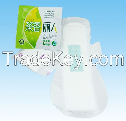 Super absorbent lady sanitary napkins night use 285mm